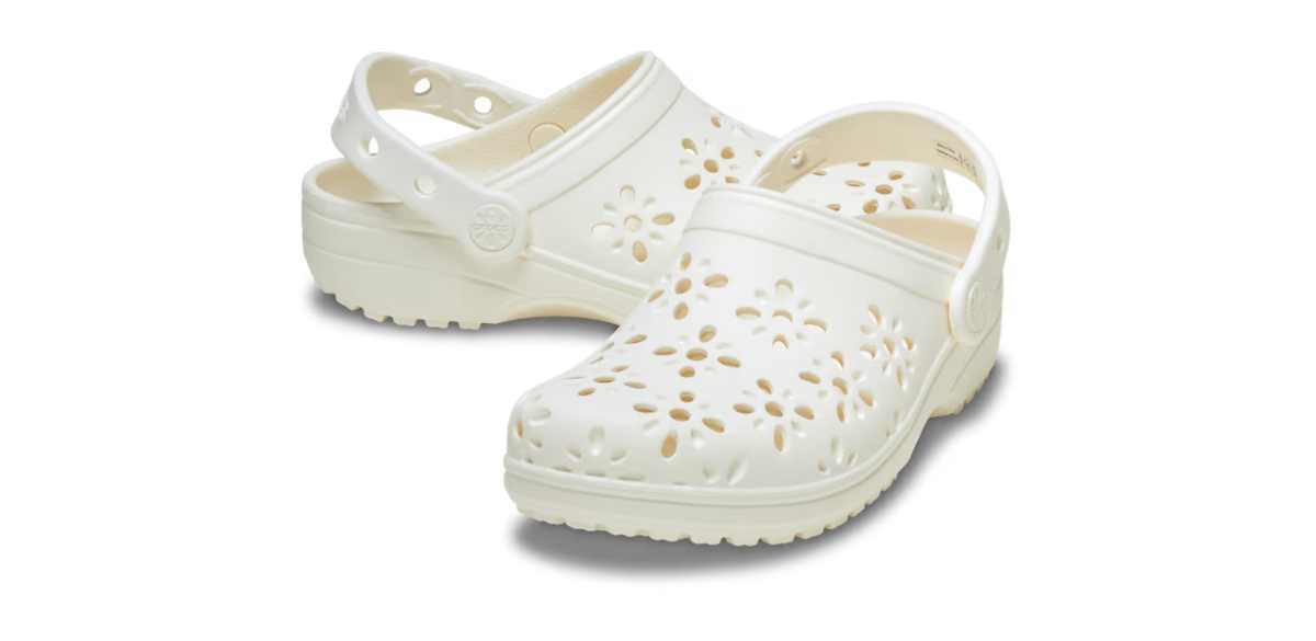 Classic Floral Cut-Out Clog-Chalk