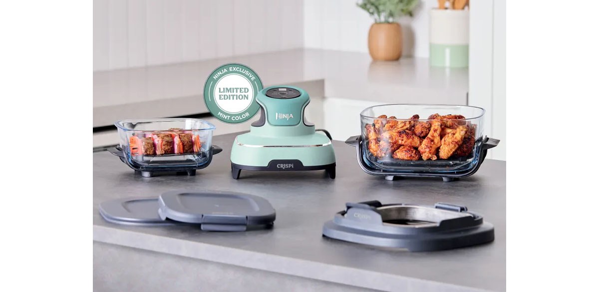 Ninja Crispi 4-in-1 Portable Glass Air Fryer Cooking System Mint