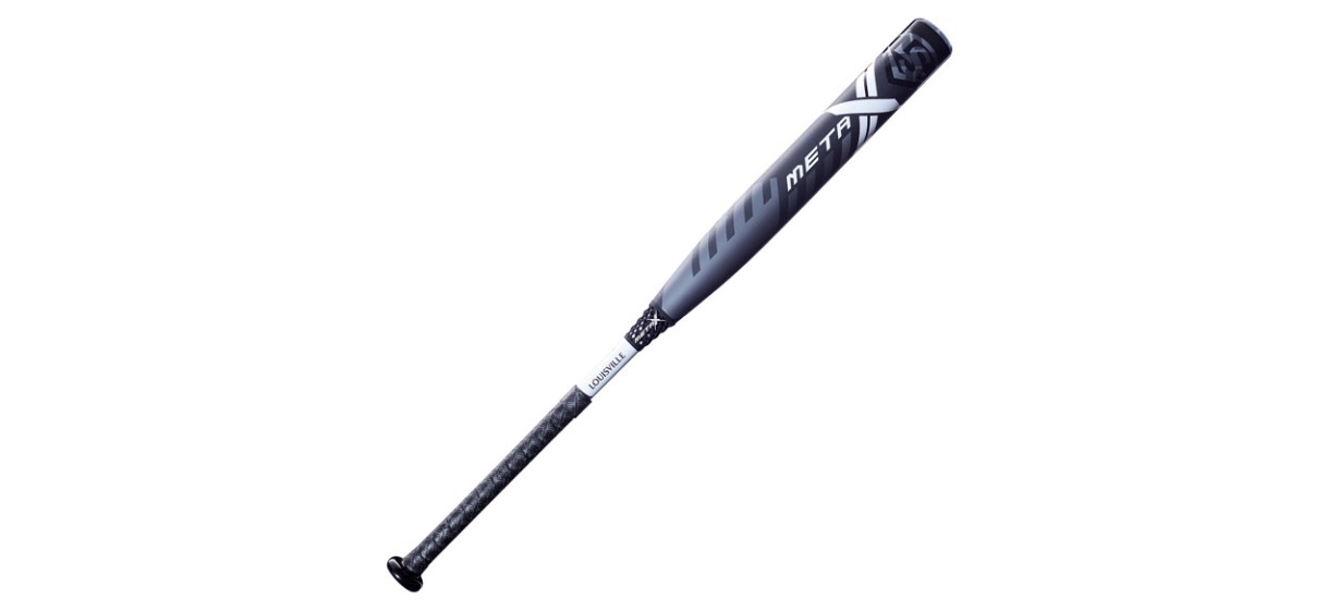 Louisville Slugger Meta Fastpitch Bat (-11) on white background Louisville Slugger Meta Fastpitch Bat (-11) on white background