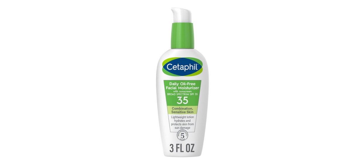 Cetaphil Daily Facial Moisturizer with Sunscreen SPF 35 on white background