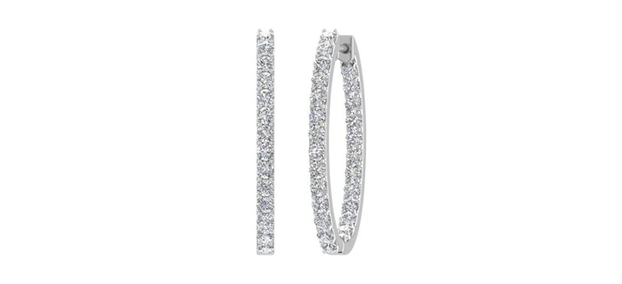 Best Finerock 2.5 Carat Inside-Out Diamond Hoop Earrings Best Finerock 2.5 Carat Inside-Out Diamond Hoop Earrings
