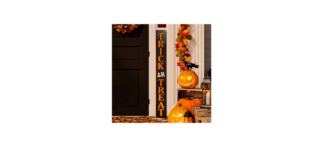 Best Glitzhome Wooden Trick or Treat Porch Sign Best Glitzhome Wooden Trick or Treat Porch Sign