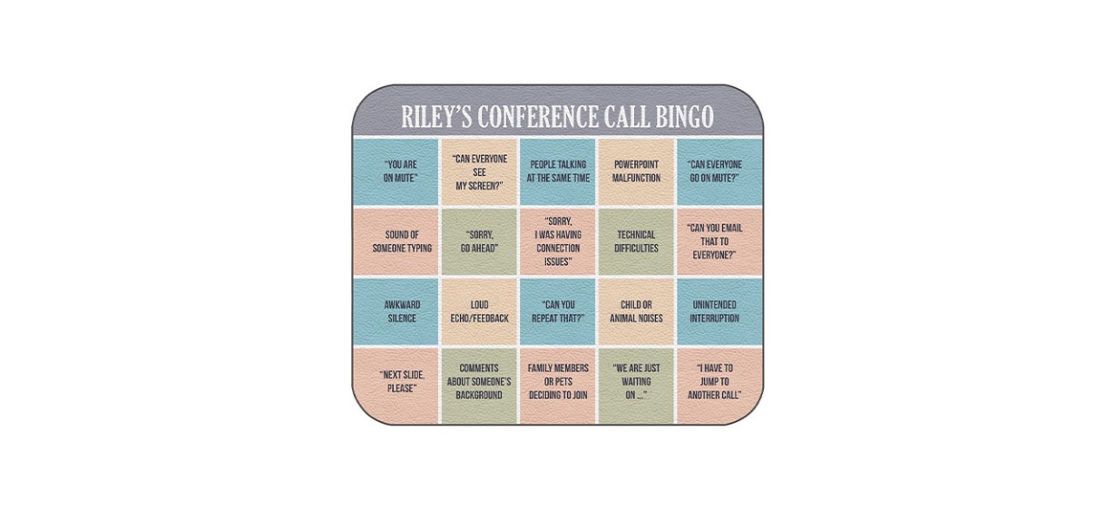 Best Let's Make Memories Conference Call Bingo Mouse Pad Best Let's Make Memories Conference Call Bingo Mouse Pad