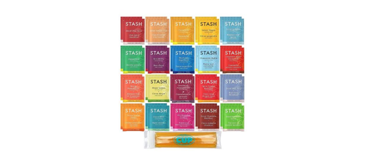 Best Stash Herbal and Decaf Tea Sampler - 40 Tea Bag, 20 Flavor Assortment