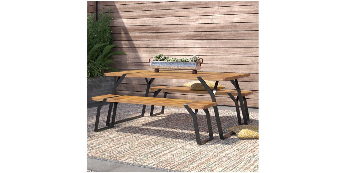 Trent Austin Design Alvares 4 - Person Rectangular Outdoor Dining Set