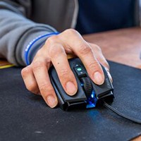 Hand on gaming mouse