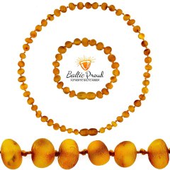 Baltic Proud Raw Amber Necklace and Bracelet Gift Set