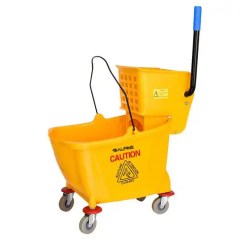 Alpine Industries Yellow PVC Mop Bucket with Side Wringer