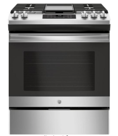 GE Slide-In Gas Range with Steam-Cleaning Oven in Stainless Steel