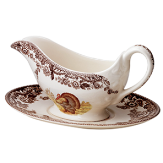 Spode Woodland Porcelain China Gravy Boat