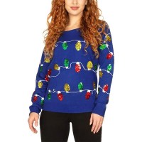 Tipsy Elves Sequin Christmas Lights Sweater