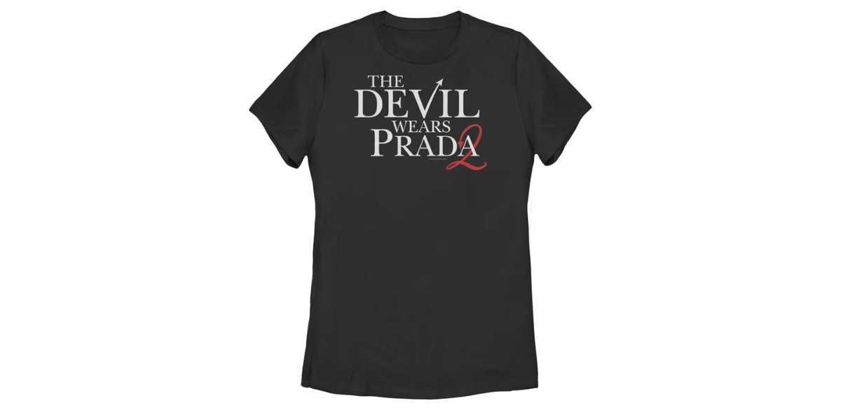 Womens The Devil Wears Prada 2 Classic Logo T Shirt - Black 