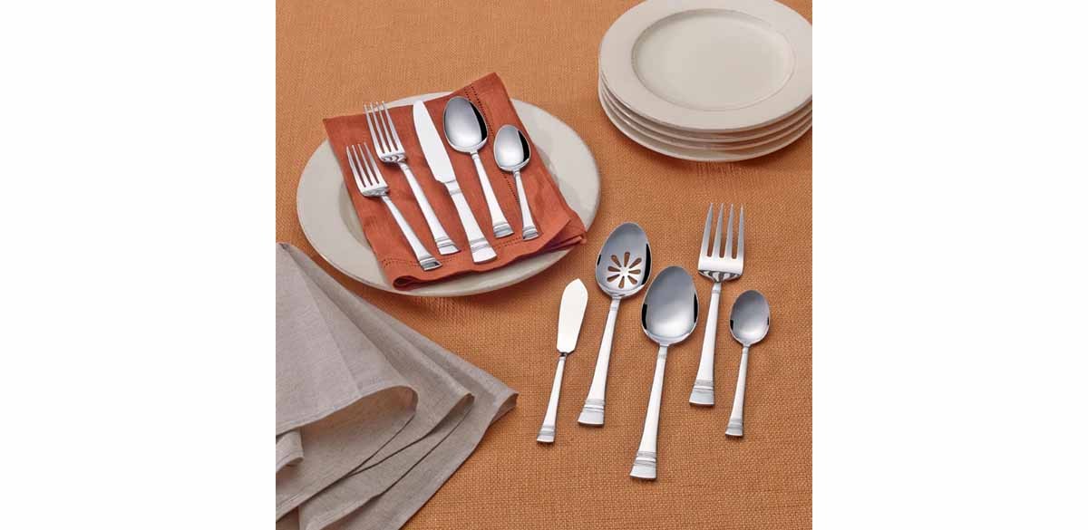 Pfaltzgraff Sapphire Bay 53-Piece Stainless Steel Flatware Set