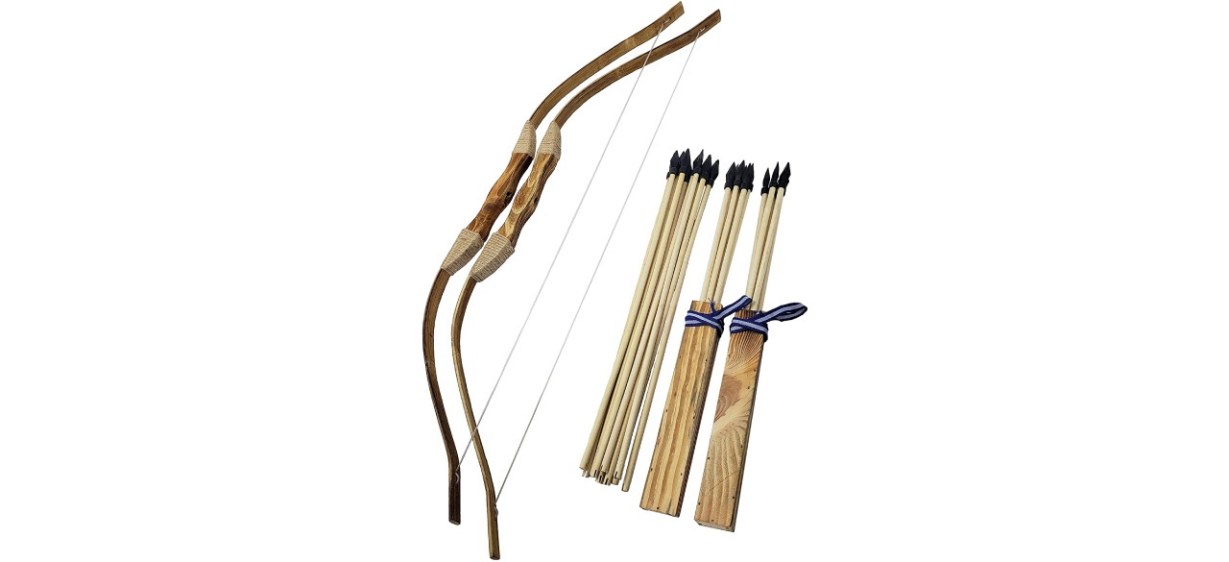 Adventure Awaits! 2-Pack Handmade Wooden Bow and Arrow Set