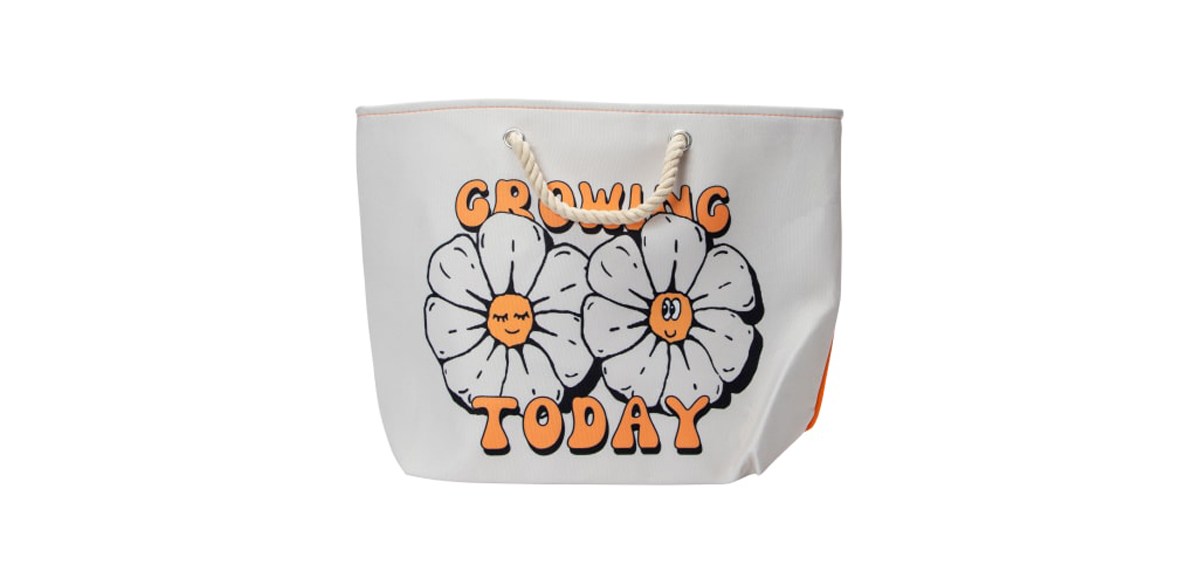Rope Handle Printed Tote Bag 20.5in X 15in in Growing