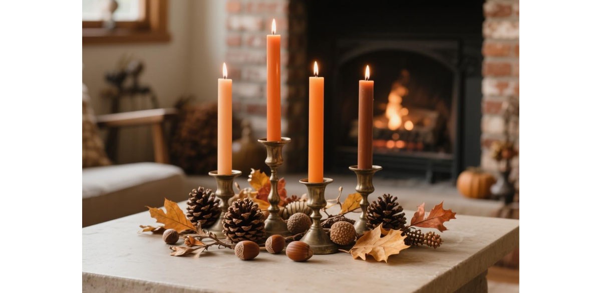 10 Inch Earth Tone Unscented Taper Candles