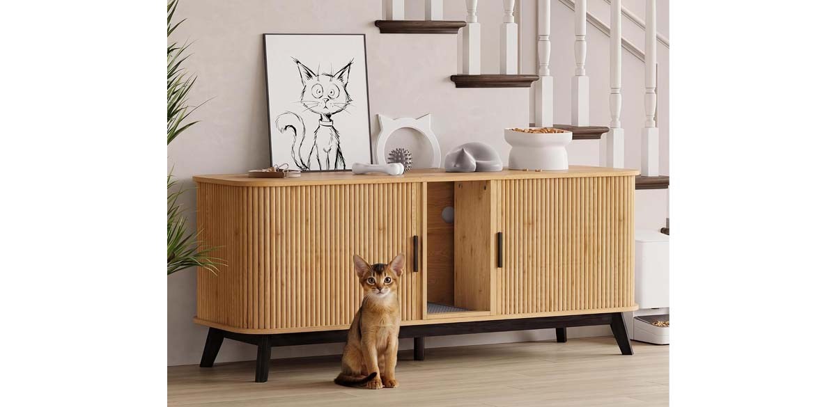 Garvee Cat Litter Box Furniture for 2 Cats