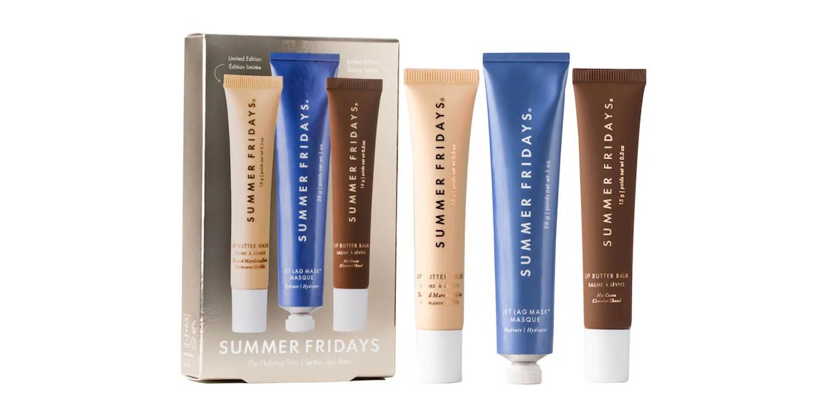 Summer Fridays The Holiday Trio Set with Lip Butter Balm in Hot Cocoa &amp; Toasted Marshmallow