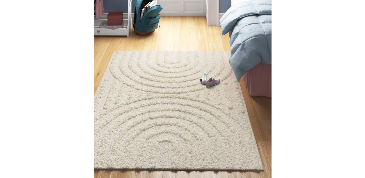 Wade Logan Bartletto Beige Shag Area Rug