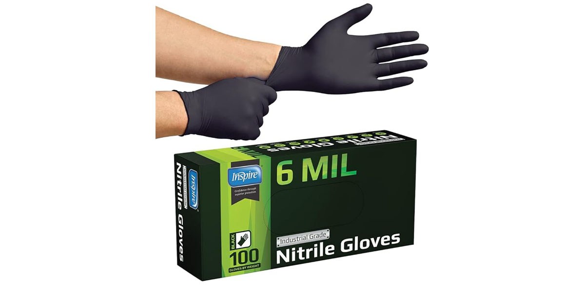 Inspire Black Nitrile Gloves