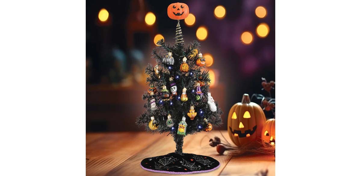 Old World Christmas Mini Black Tree Pre-lit
