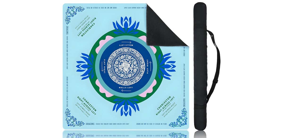 ECVLRTK Blue Mahjong Mat for Table