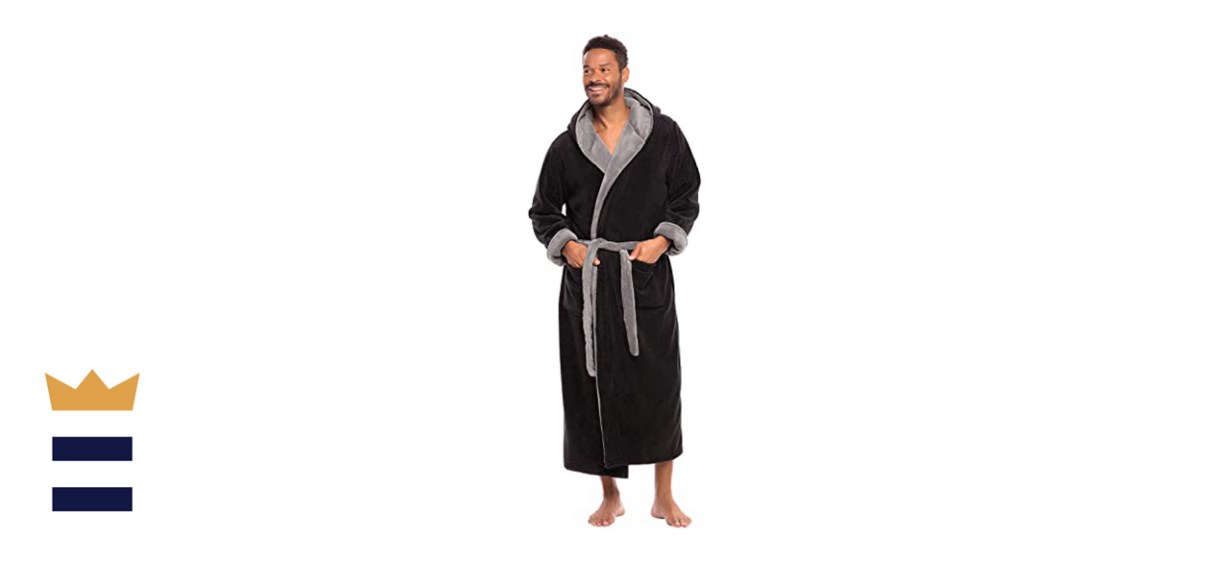 Alexander Del Rossa Mens Fleece Solid Colored Robe