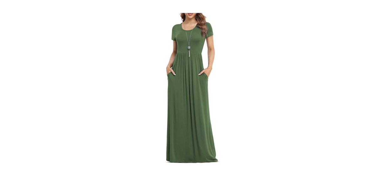 Best Viishow Women’s Short Sleeve Loose Plain Maxi Dress