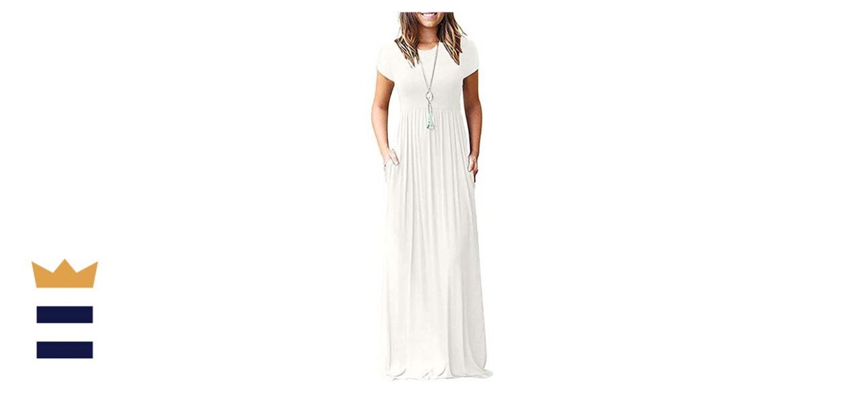 Auselily Women’s Short-Sleeve Loose Maxi Dress