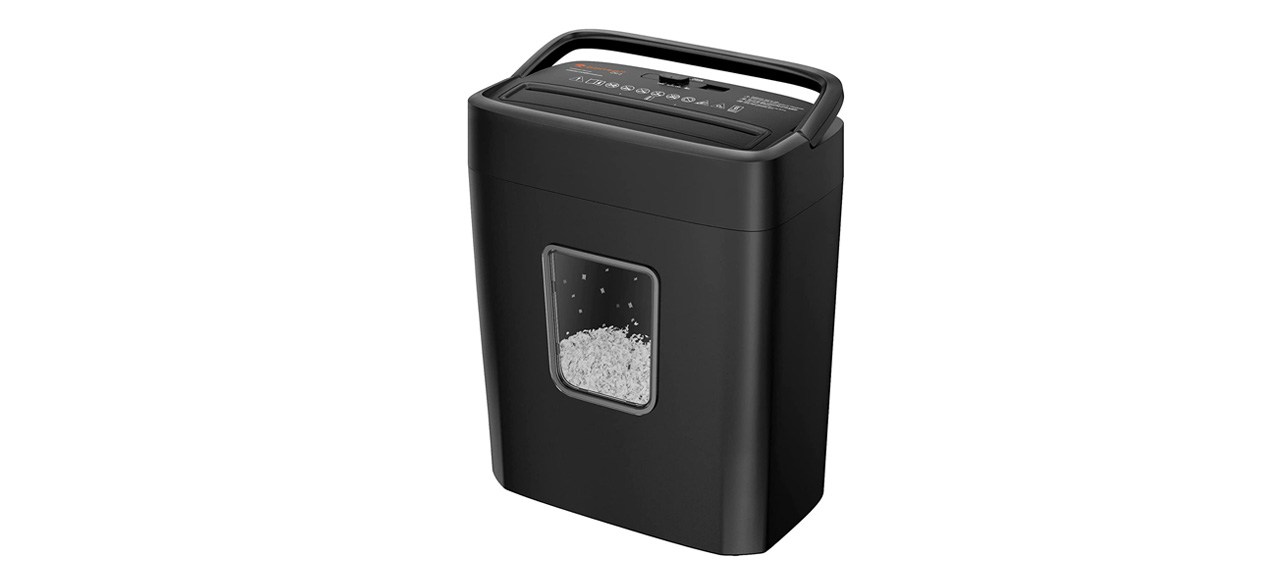 Pen + Gear 6-Sheet Crosscut, Paper/Credit Card Shredder, 11.5L x 6.5W x 16H  in. 