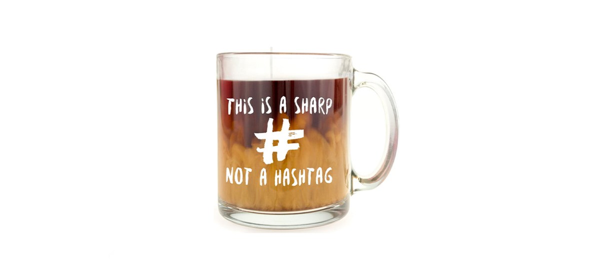 Best Make 'Em Laugh This is a Sharp, Not a Hashtag Glass Coffee Mug