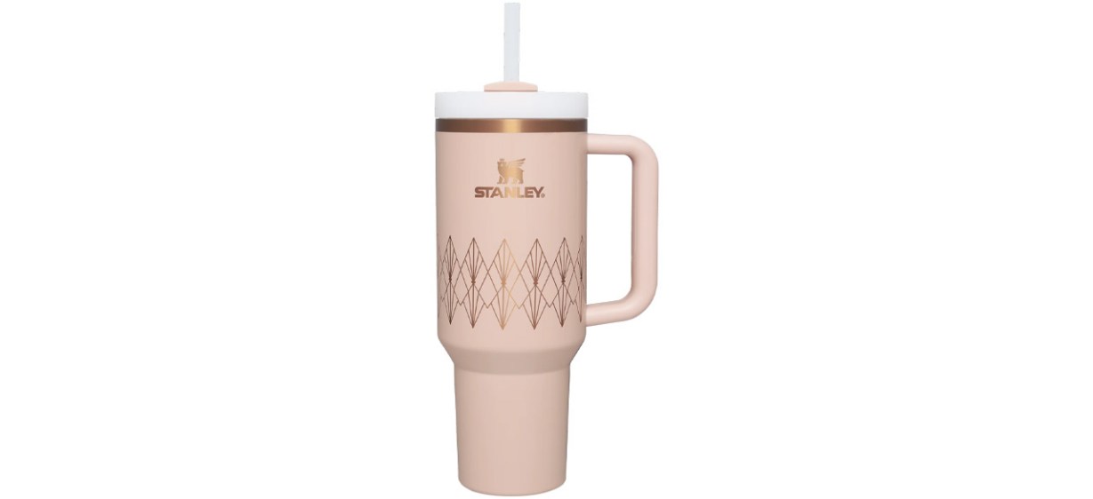 Stanley The Flowstate Tumbler 40 oz Blush Gloss Deco Collection Quencher  H2.O