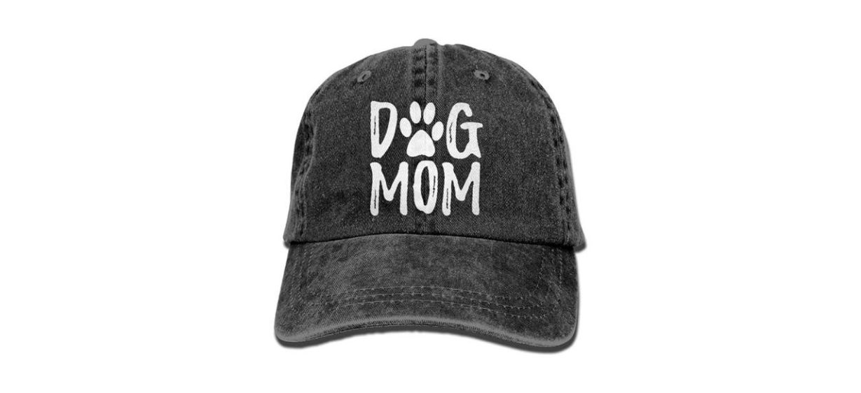 Splash Brothers Unisex Dog Mom Baseball Cap in gray with white letters
