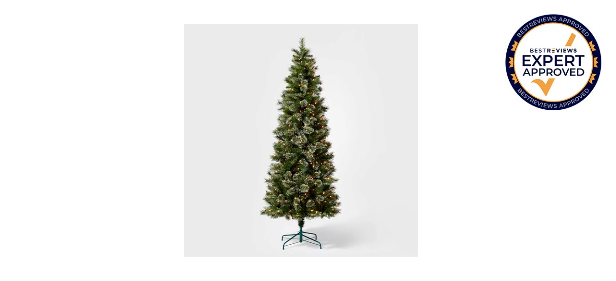 Best Wondershop 7.5-Foot Pre-Lit Slim Virginia Pine Artificial Christmas Tree