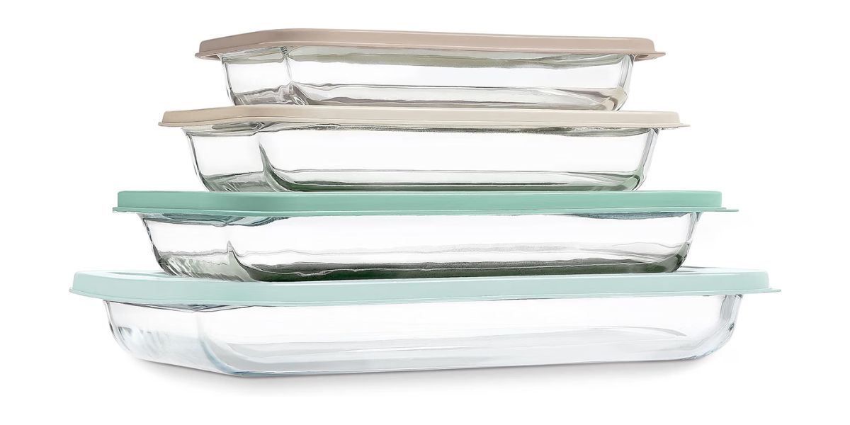 COOK WITH COLOR 8 PC. Glass Baking Dish Set with Lids