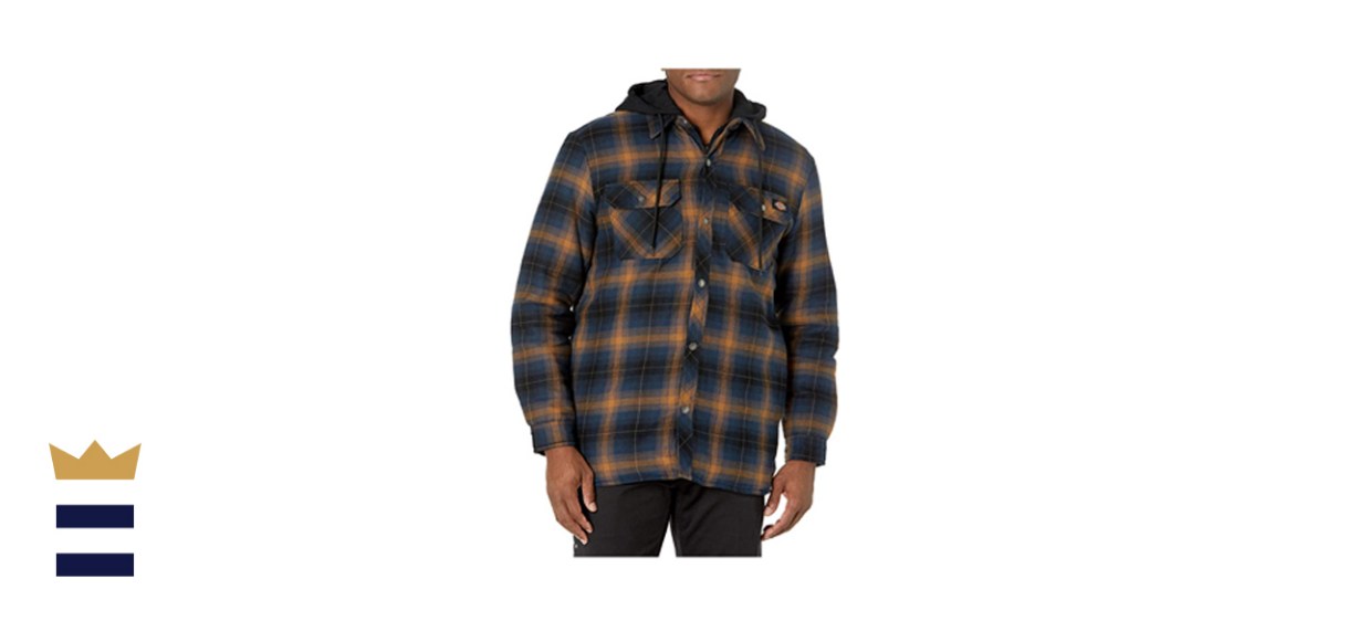 Dickies Relaxed Fleece Hooded Flannel Shirt Jacket