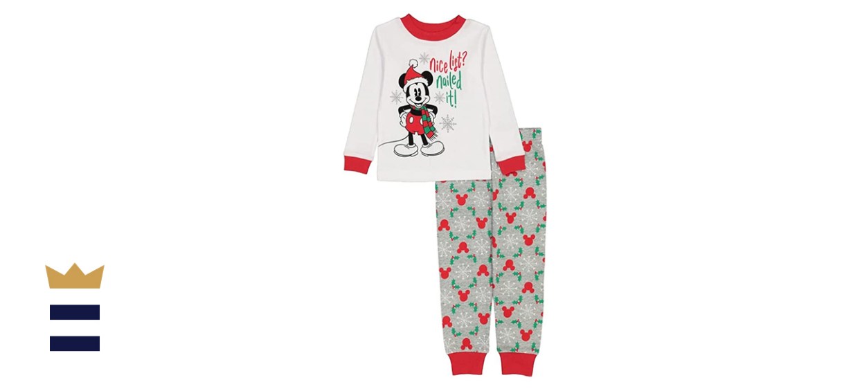 Disney Kids Minnie and Mickey Seasonal Snug-Fit Cotton Pajamas