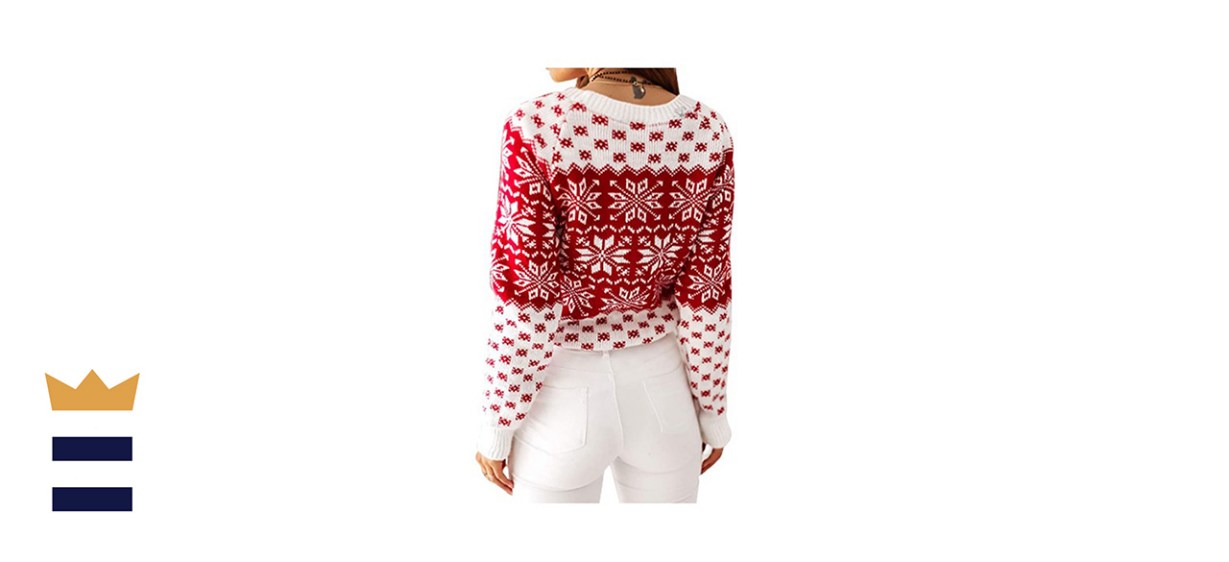 EXLURA Patterns Reindeer Christmas Sweater
