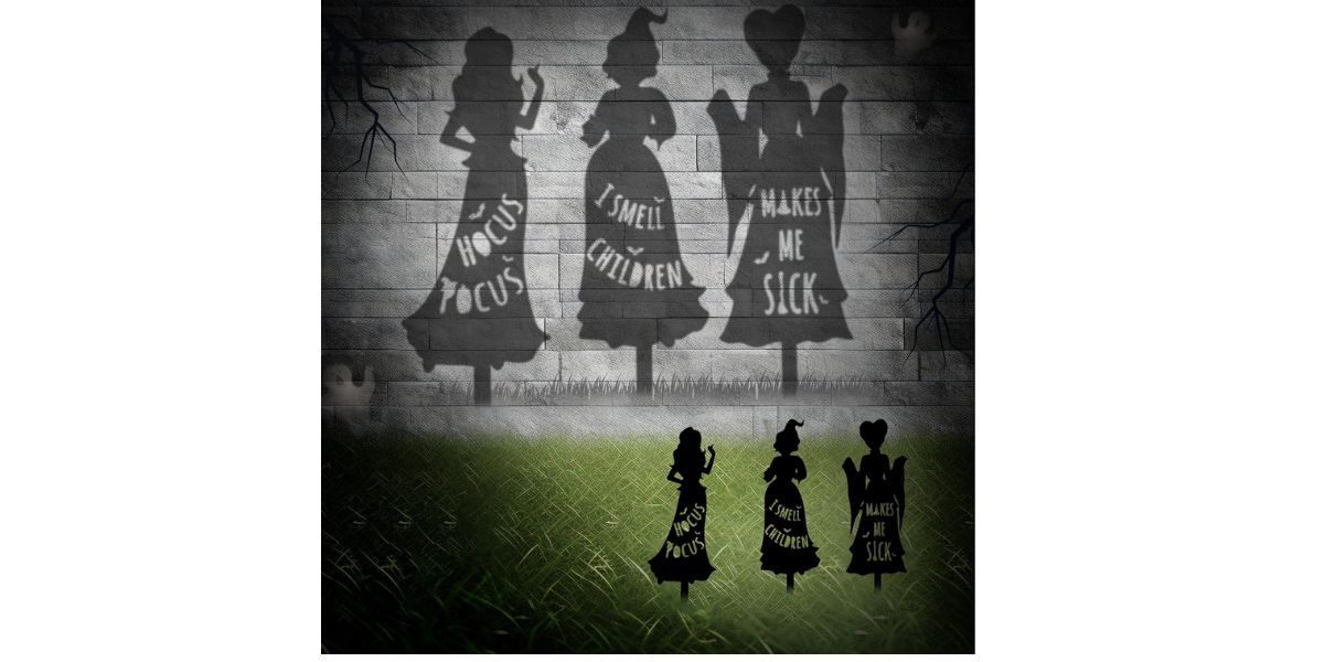 Bittesnew 3 Pcs Hocus Pocus Metal Yard Stakes