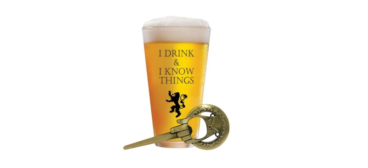 I Drink and I Know Things 17-Ounce Beer Glass 
