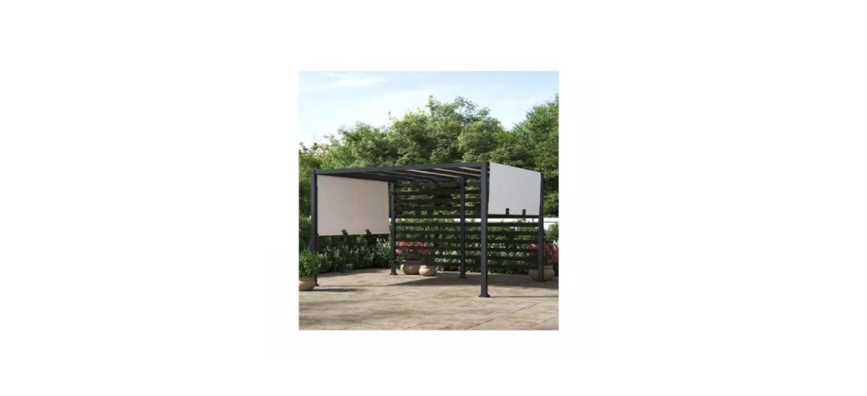 Sunjoy Backyard Steel Pergola With Canopy
