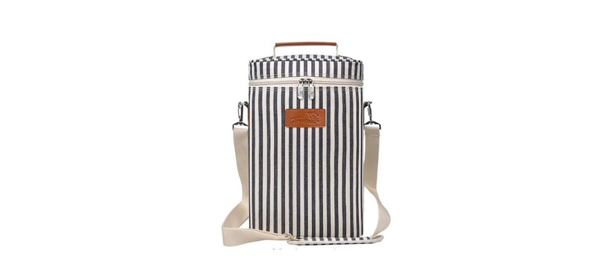 Insulated 2 Bottle Wine Tote Carrier 