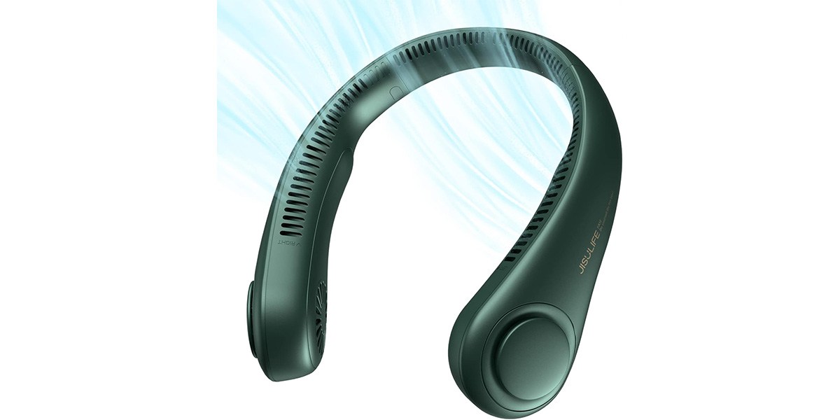 JISULIFE Portable Neck Fan (Bladeless, 5-Speed, 4000mAh)