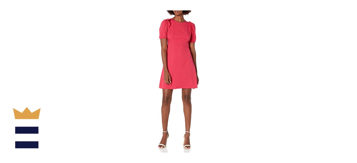 Lark &amp; Ro Florence Puff Half Sleeve Empire Waist Fit and Flare Dress