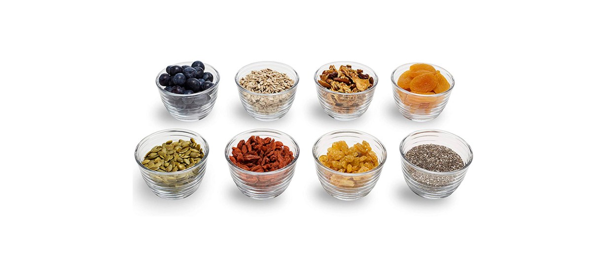 Libbey Small Glass Bowls with Lids, Set of 8