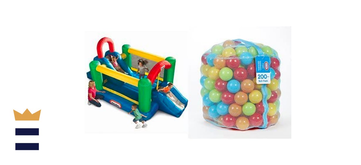 Little Tikes Jump and Double Slide Bouncer and 200 Ball Pack Bundle