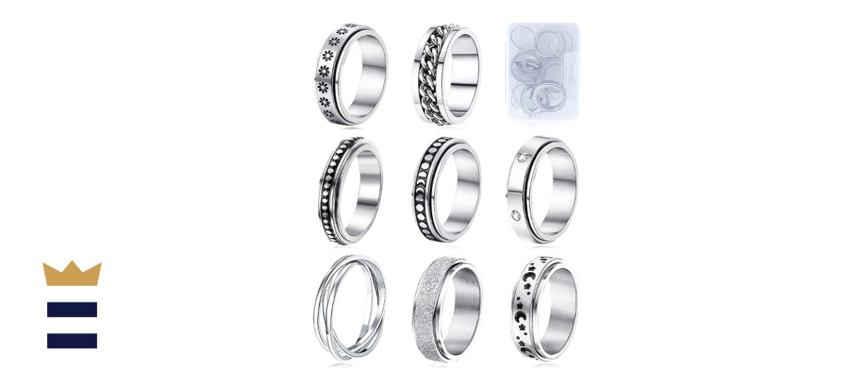 Mucal Fidget Rings Eight-Piece Set