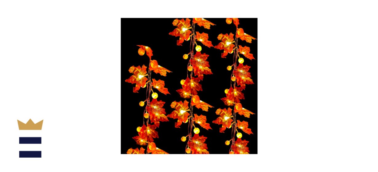 Ocean Wings Store Fall Garland Decoration with Lights 