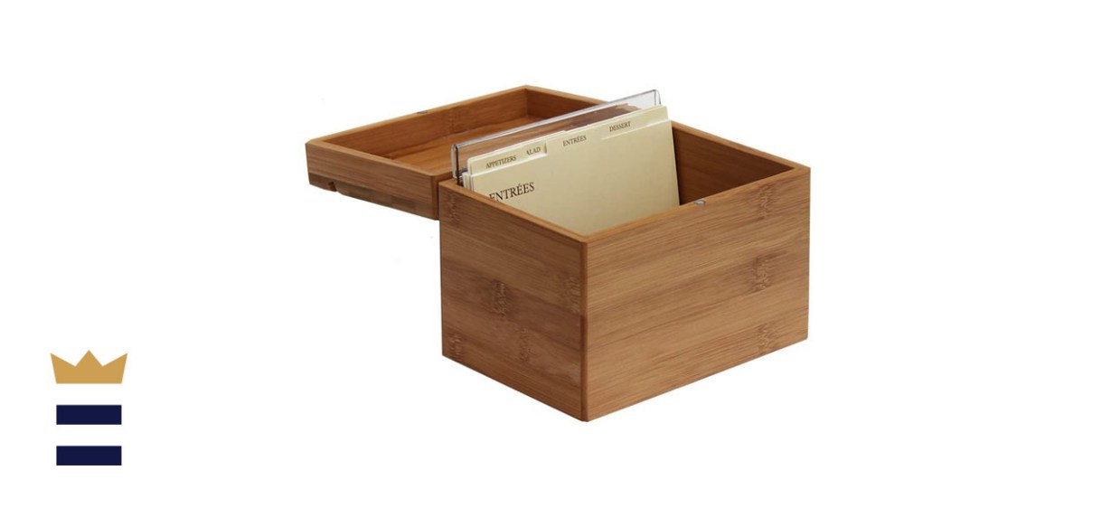 Oceanstar Bamboo Recipe Box