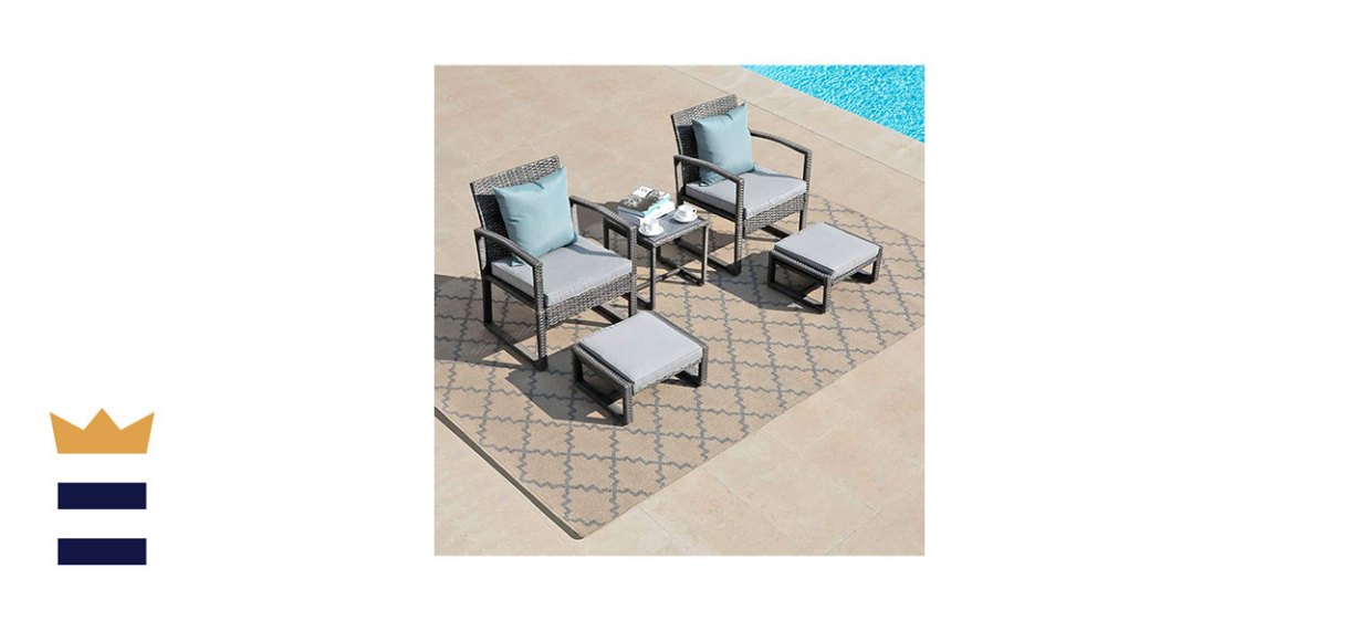 Patiorama Five-Piece Outdoor Patio Wicker Furniture Set